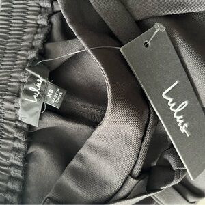 Lulu's Black Wide Leg Pants with Elastic Waistband